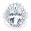 5.30 Carat Aquamarine, Tanzanite & White Topaz Sterling Silver Ring