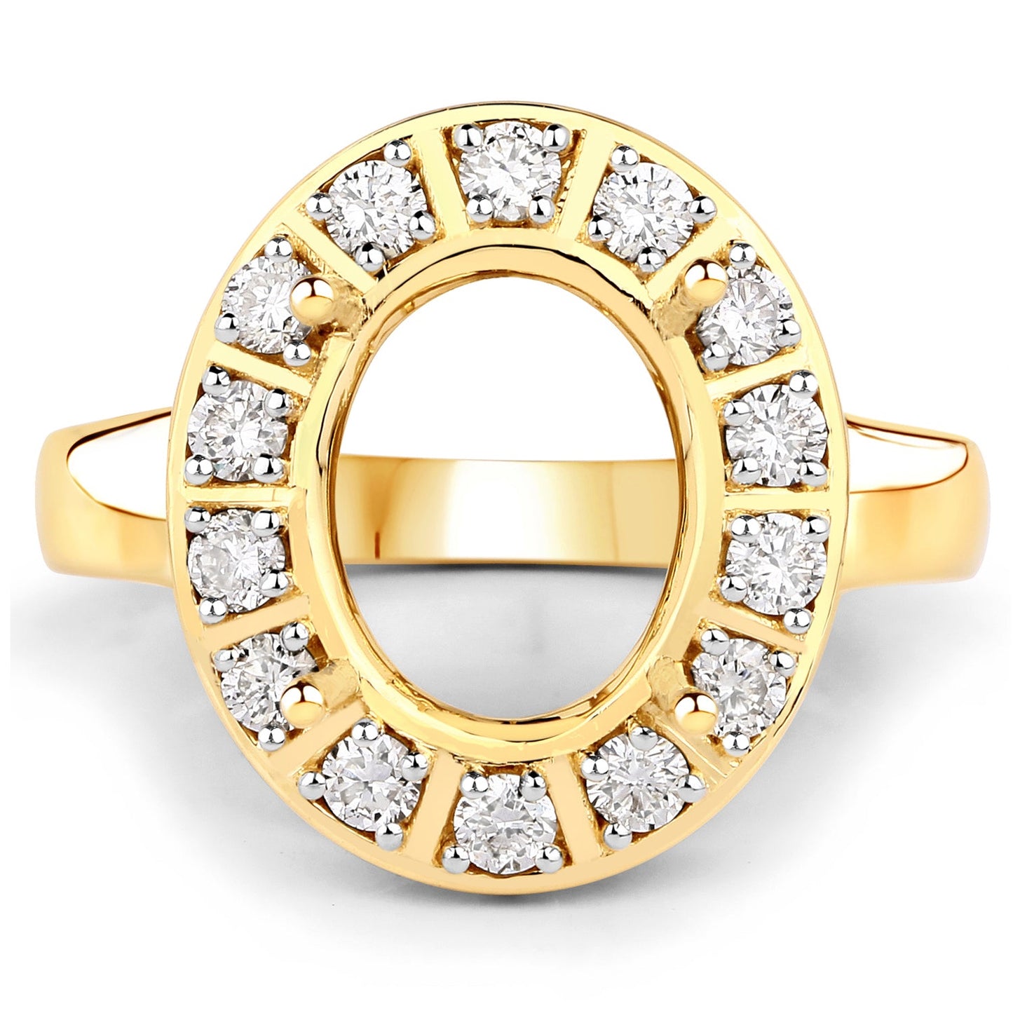 Anillo de Compromiso Semi Montura de Diamante de 0.42 Quilates en Oro Amarillo de 14K