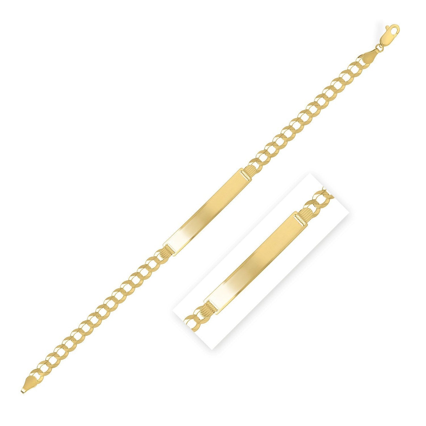 Pulsera ID Curb de Oro Amarillo de 14k - Diseño Elegante