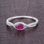 Bague de fiançailles en or blanc 14K avec rubis et diamants de 0,40 carat