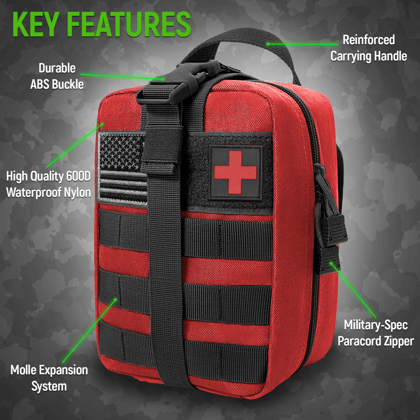 Bolsa de Primeros Auxilios Táctica Pequeña XGear - Pouch IFAK Premium