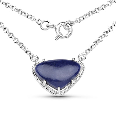 3.92 Carat Genuine Blue Aventurine Sterling Silver Pendant