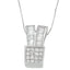 Collier Pendentif en Or Blanc 14K avec Diamants au Design Unique