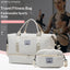 Large-Capacity Quilted Travel Duffel Bag with Embroidered Handle