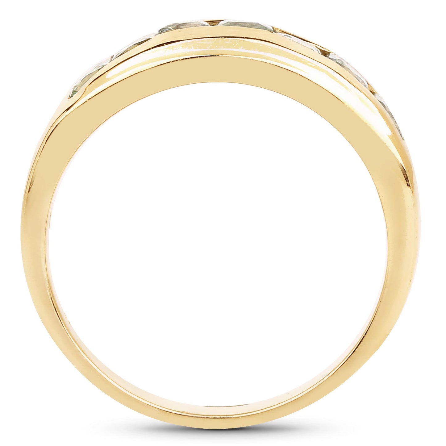 14K Yellow Gold Plated Green Sapphire Engagement Ring
