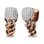 Pendientes Huggie de Cadena Cubana con Diamantes en Oro Rosa de 18K