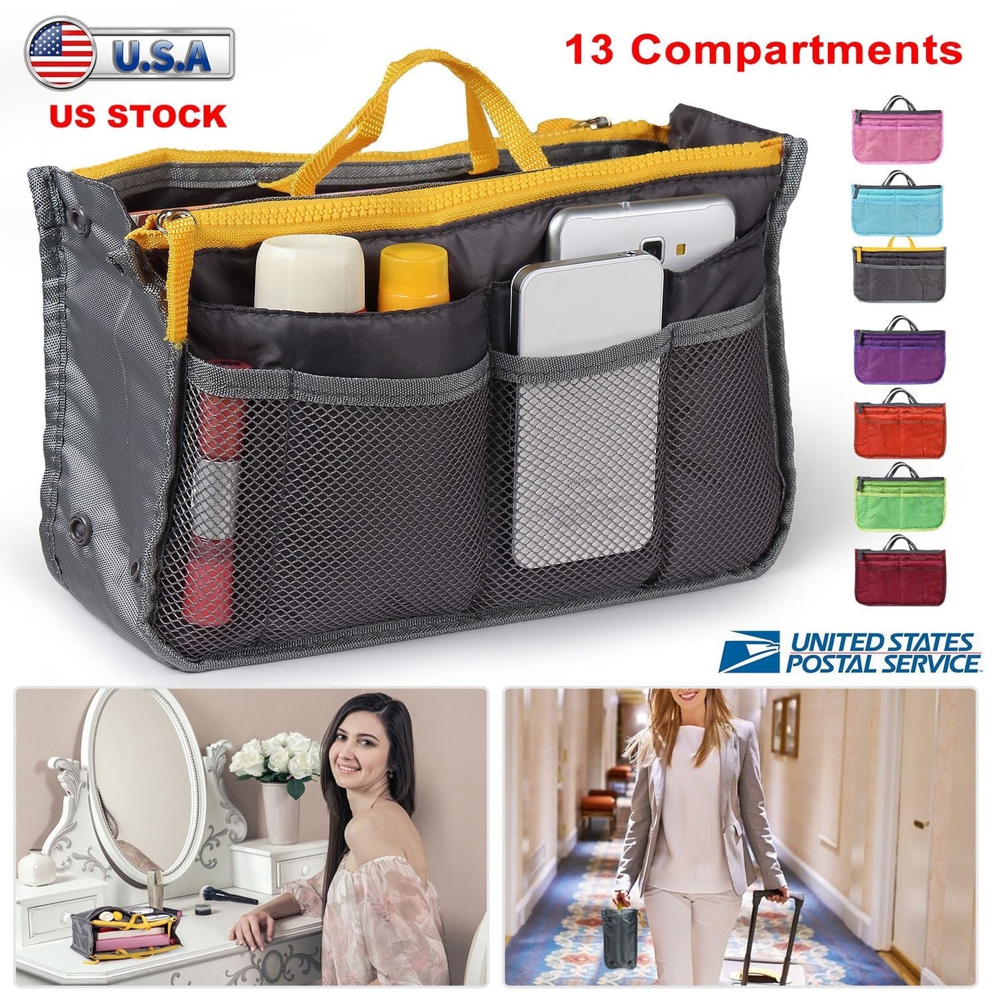 Premium Travel Handbag Organizer Insert for Women