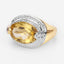 Bague en argent sterling avec citrine et diamants blancs de 4,56 carats