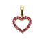 Pendentif Cœur Amour en Rubis Authentique en Or Jaune 10KT