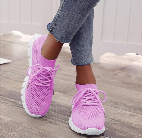 Zapatillas de Plataforma Altas con Cordones Transpirables para Mujer