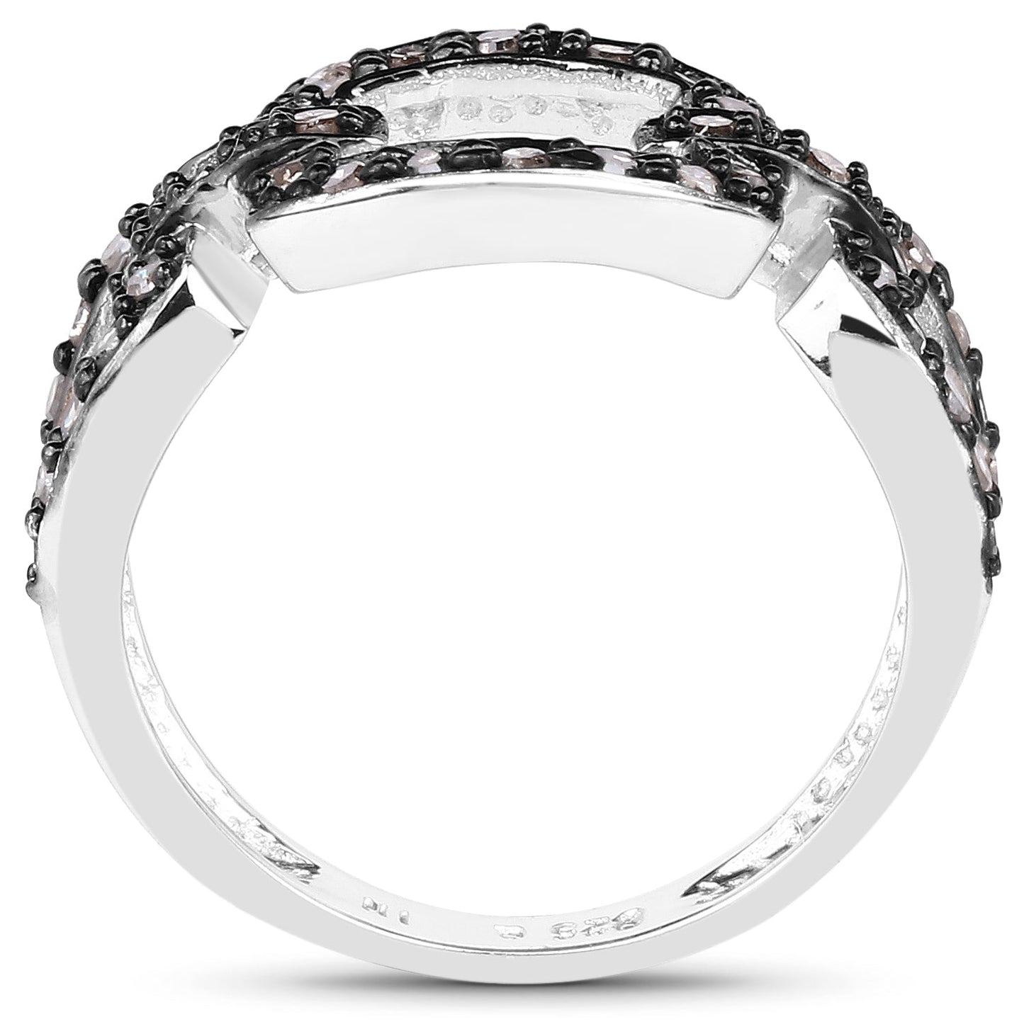 Bague en argent sterling avec diamant champagne de 0,32 carat
