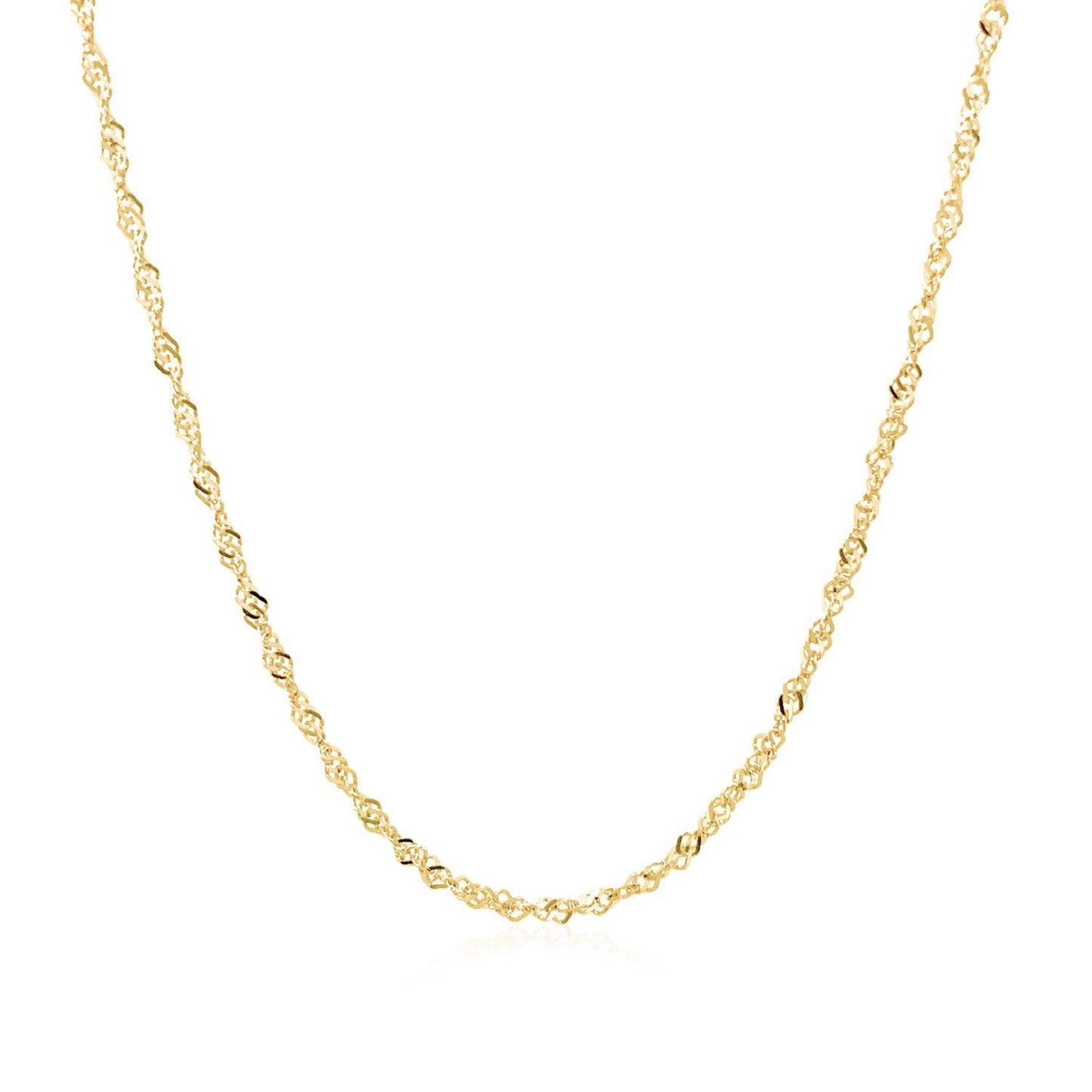 14k Yellow Gold Singapore Chain - 1.5mm Elegance