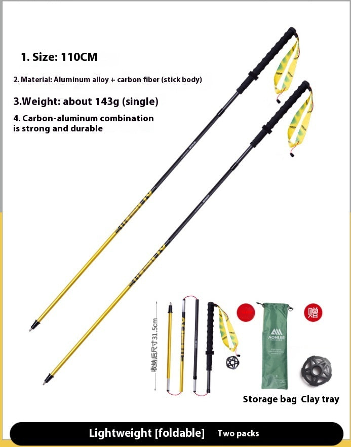Premium Folding Carbon Trekking Poles for Outdoor Adventures