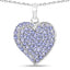 3.97 Carat Genuine Tanzanite Heart Pendant in Sterling Silver