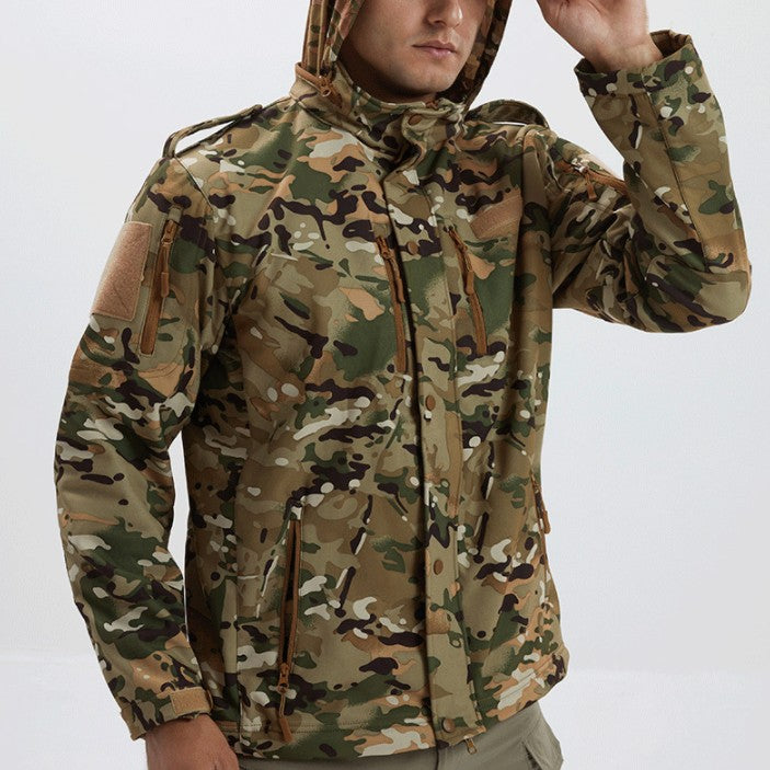 Chaqueta Deportiva de Camuflaje de Forro Polar Impermeable para Hombre