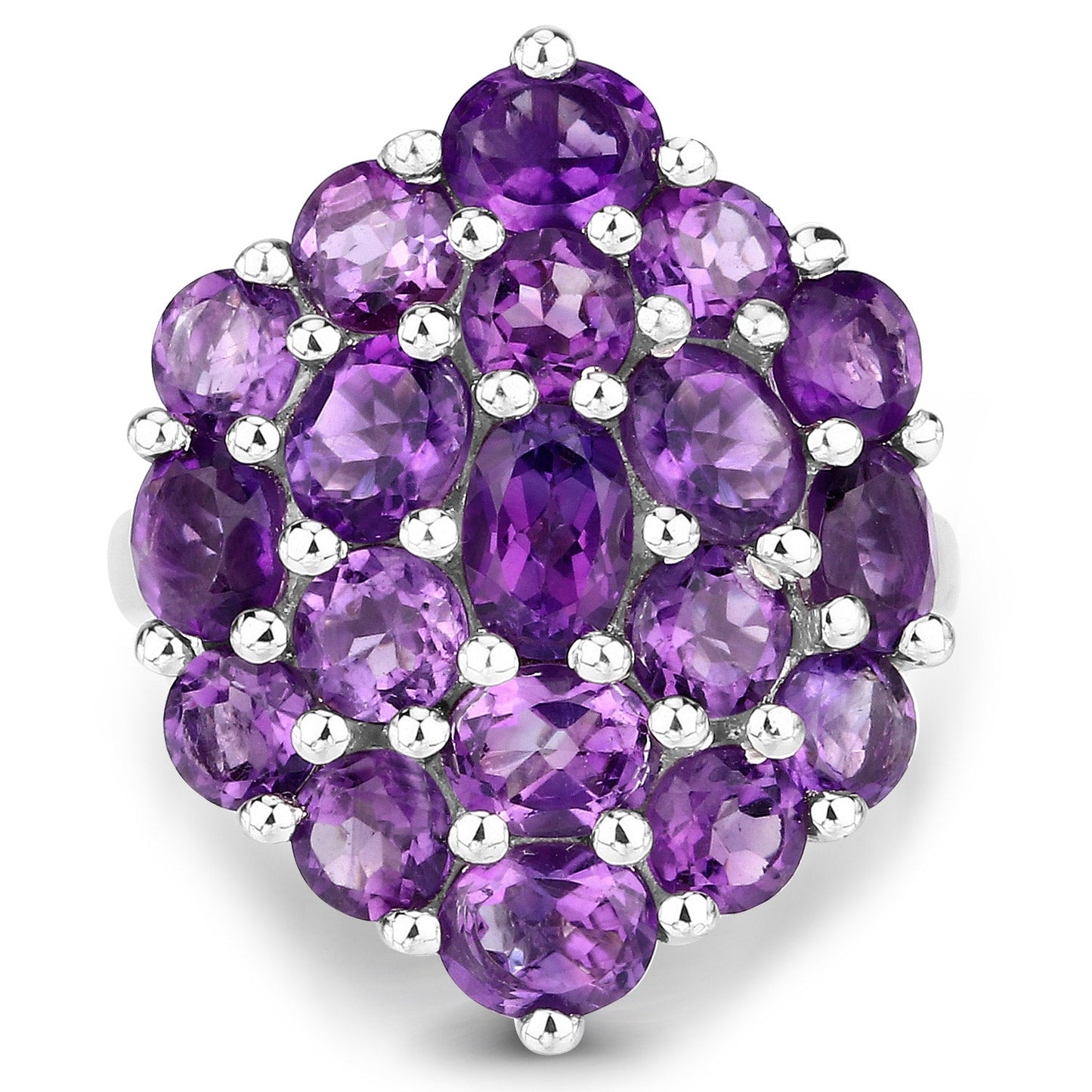 5.44 Carat Genuine Amethyst Sterling Silver Ring