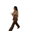 British-Style Patchwork Cinched Cloak Trench Coat for Women