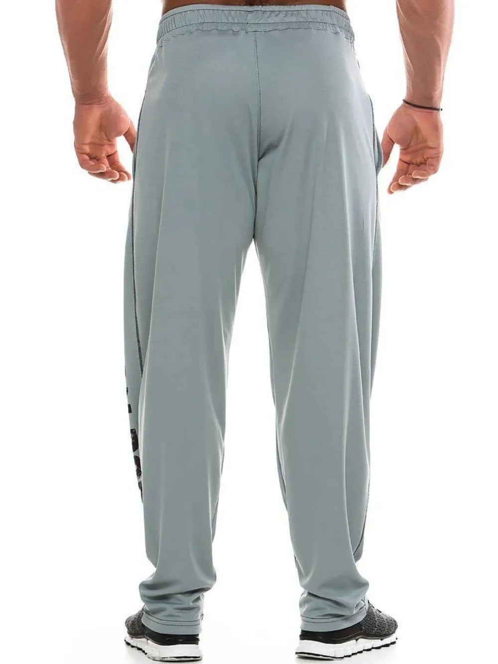 Men's Elastic Waist Active Pants with Letter Design