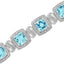 Pulsera de tenis de plata esterlina .925 con topacio azul y diamantes - 7"