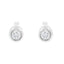 Pendientes de Stud de Diamante con Montura Bezel de Oro Blanco de 10K