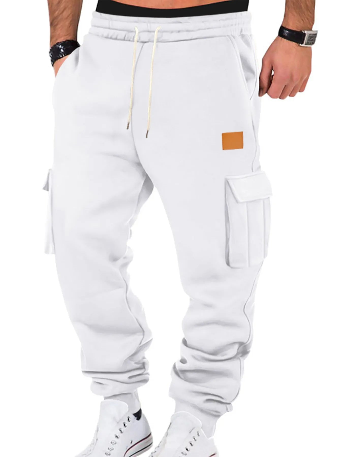Pantalons de jogging cargo à cordon pour hommes grandes tailles