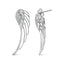 14K White Gold Lab Grown Diamond Angel Wing Stud Earrings