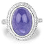 8.26 Carat Genuine Tanzanite & White Topaz Sterling Silver Ring
