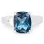 Bague de fiançailles en topaze bleue de Londres de 3,50 carats en argent sterling