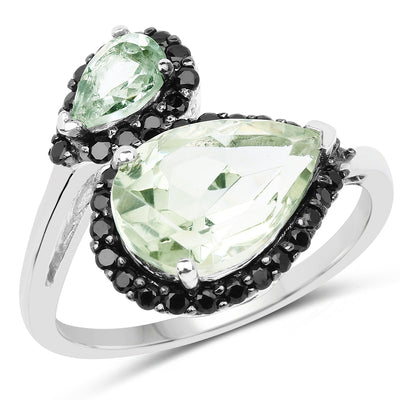 3.42 Carat Multi Stone .925 Sterling Silver Bypass Ring