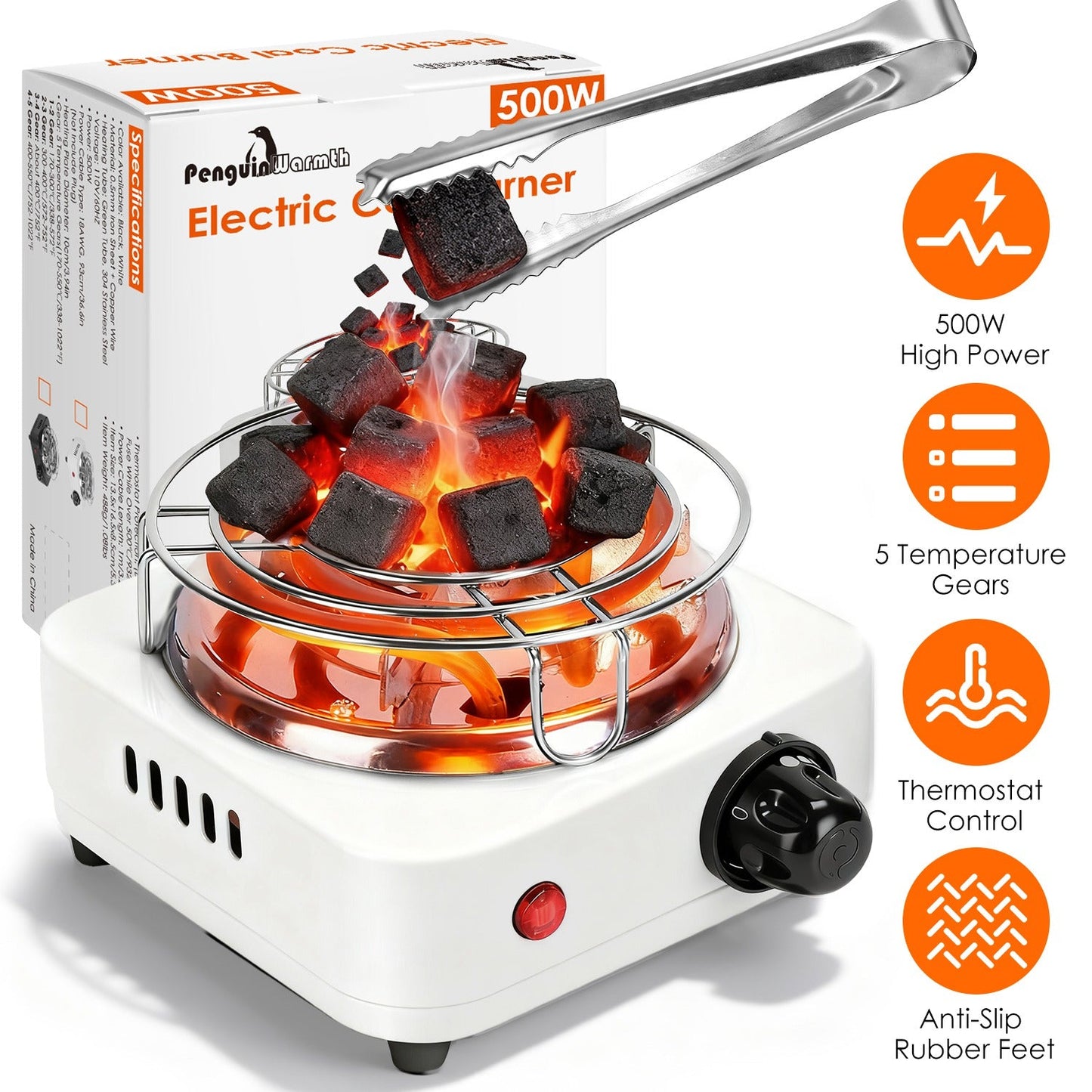 Quemador de Carbón Eléctrico Premium para Hookah y Shisha