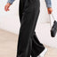 Pantalons de survêtement plissés à taille haute élastique à nouer