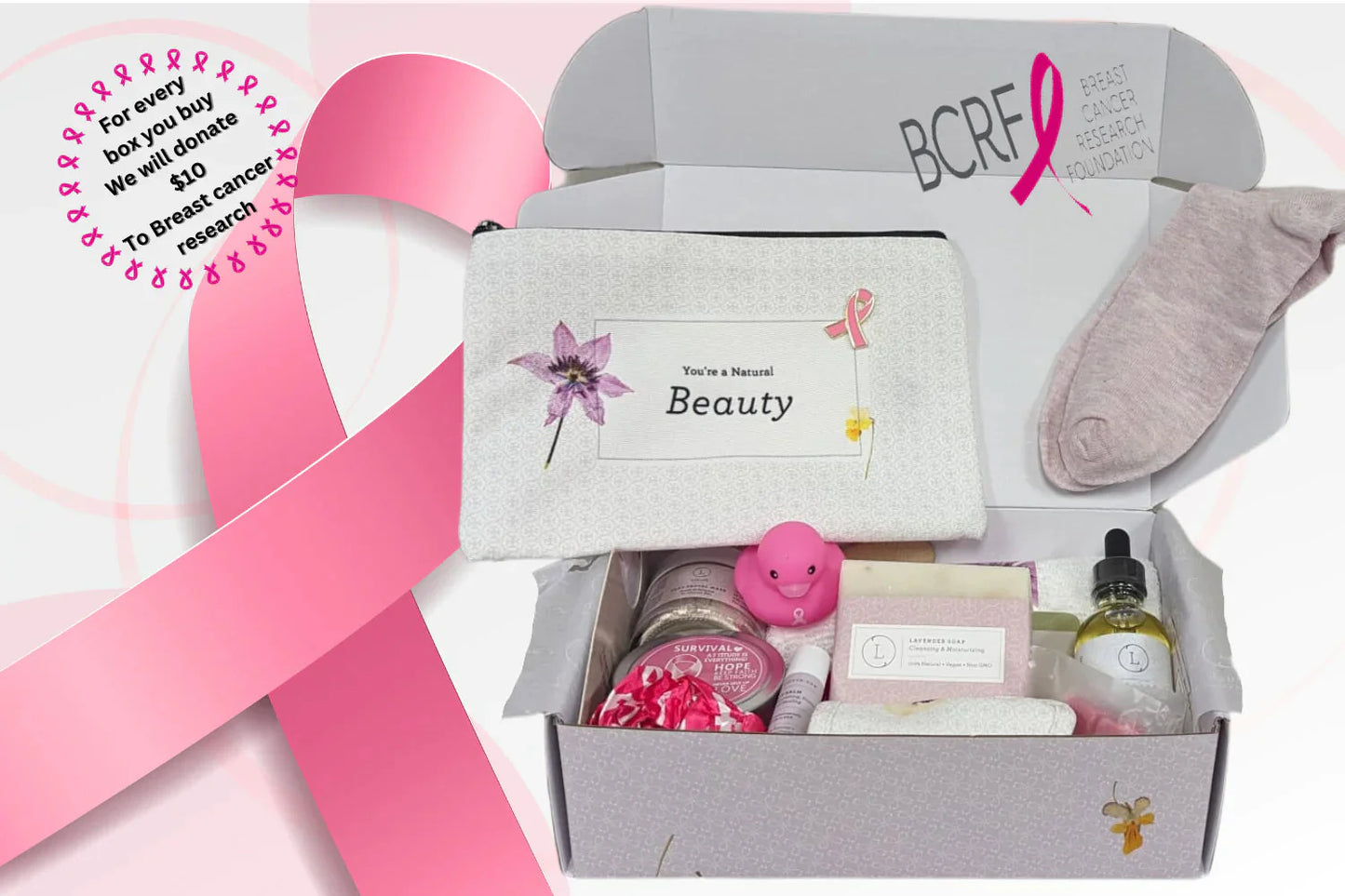 Caja de Regalo de Cuidado para la Conciencia del Cáncer de Mama