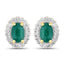 1.71 Carat Dyed Emerald and White Topaz Sterling Silver Jewelry Set