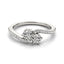 Curved Band Two Stone Diamond Ring in 14k White Gold