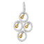 14K Two-Toned Gold Round Diamond Pendant Necklace