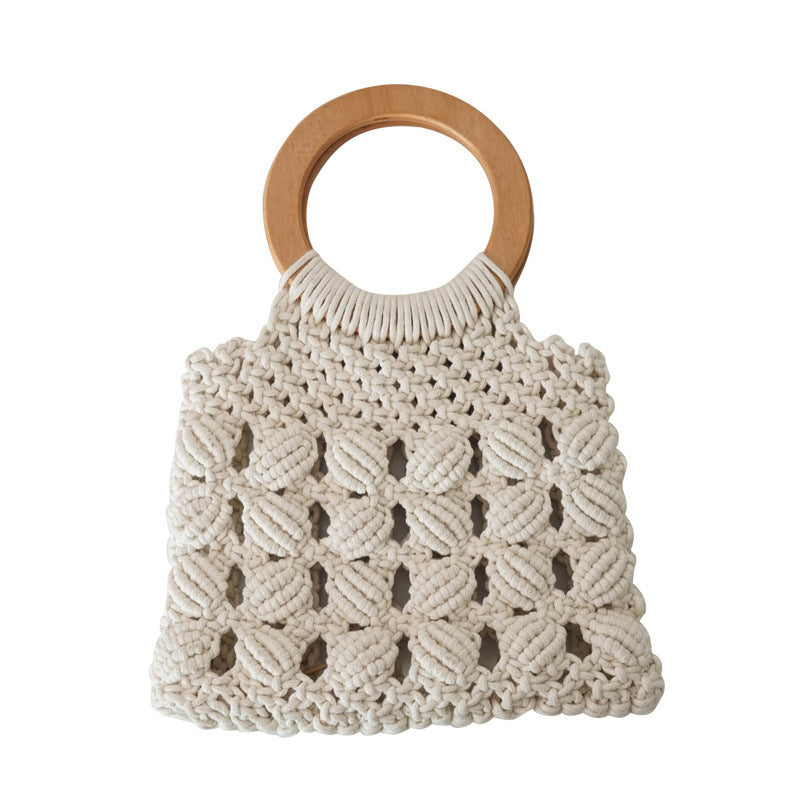 Handmade Rope Straw Beach Bag for Stylish Getaways