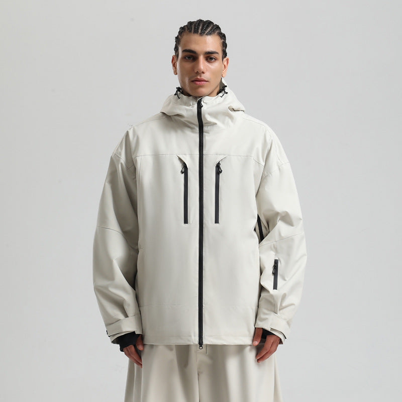 Men's Waterproof Breathable Loose Zip Ski Suit Jacket