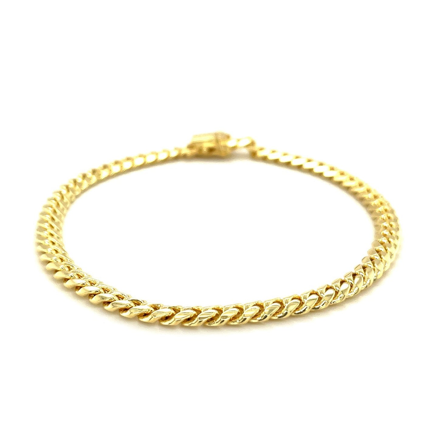 Pulsera Sólida Clásica Miami Cuban de Oro Amarillo de 14k - 5.0mm