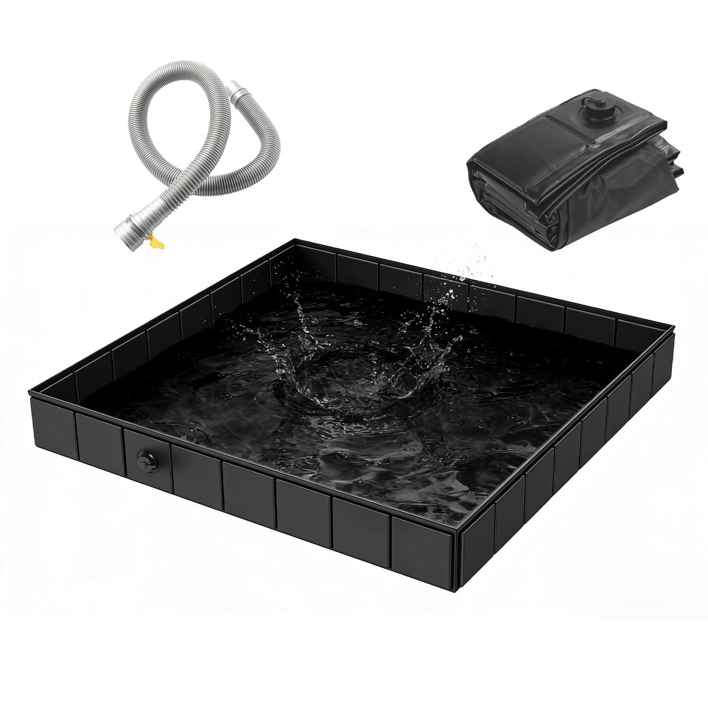 Portable Shower Pan - 41x41in Collapsible Basin for Outdoor Use