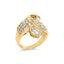 Anillo de cóctel con diamantes en canal de oro amarillo de 14K - Talla 7