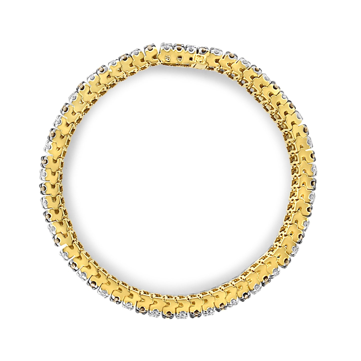 10K Yellow Gold 10-1/3 Cttw Diamond Tennis Bracelet - Size 7.25