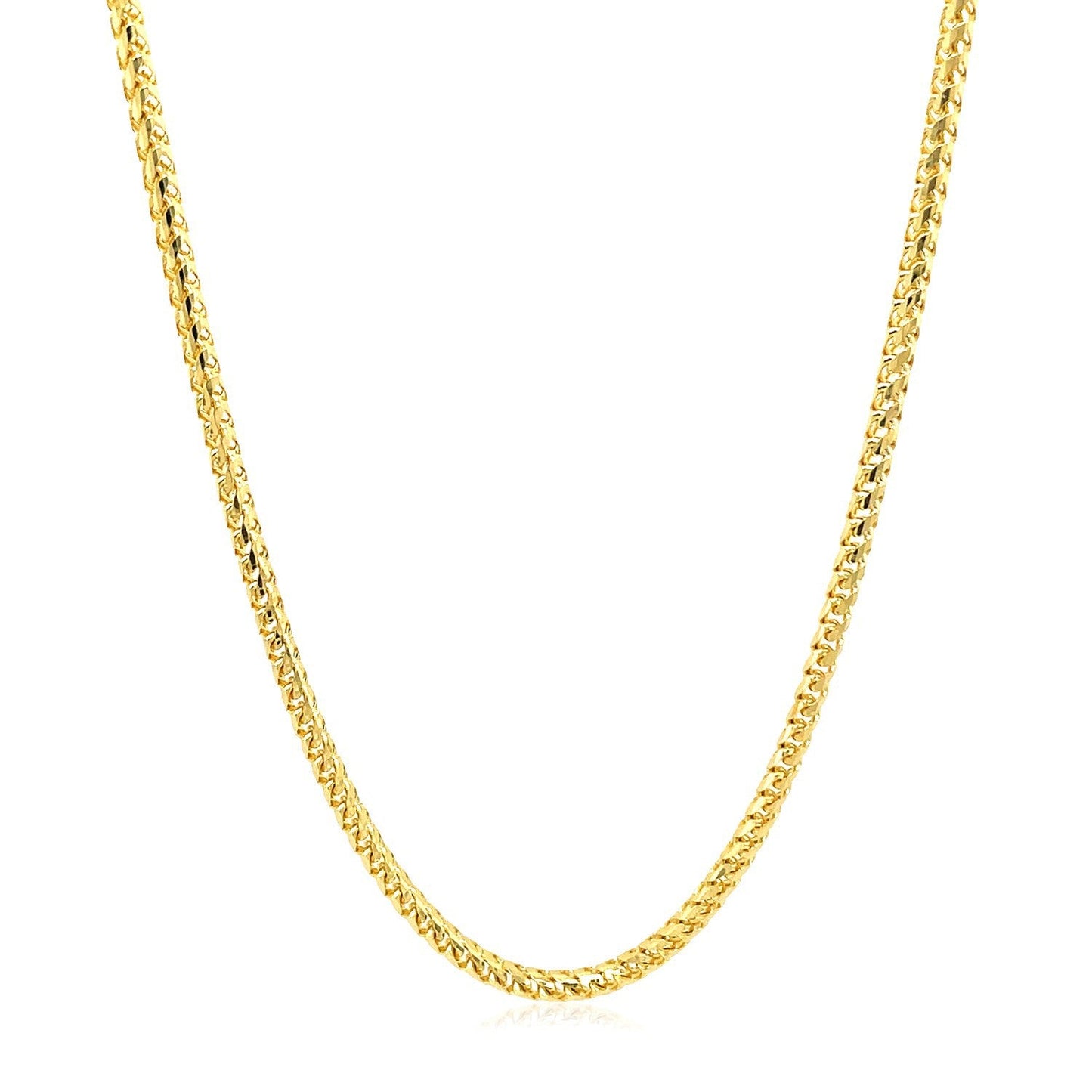 14k Yellow Gold Diamond Cut Round Franco Chain - 2.2mm