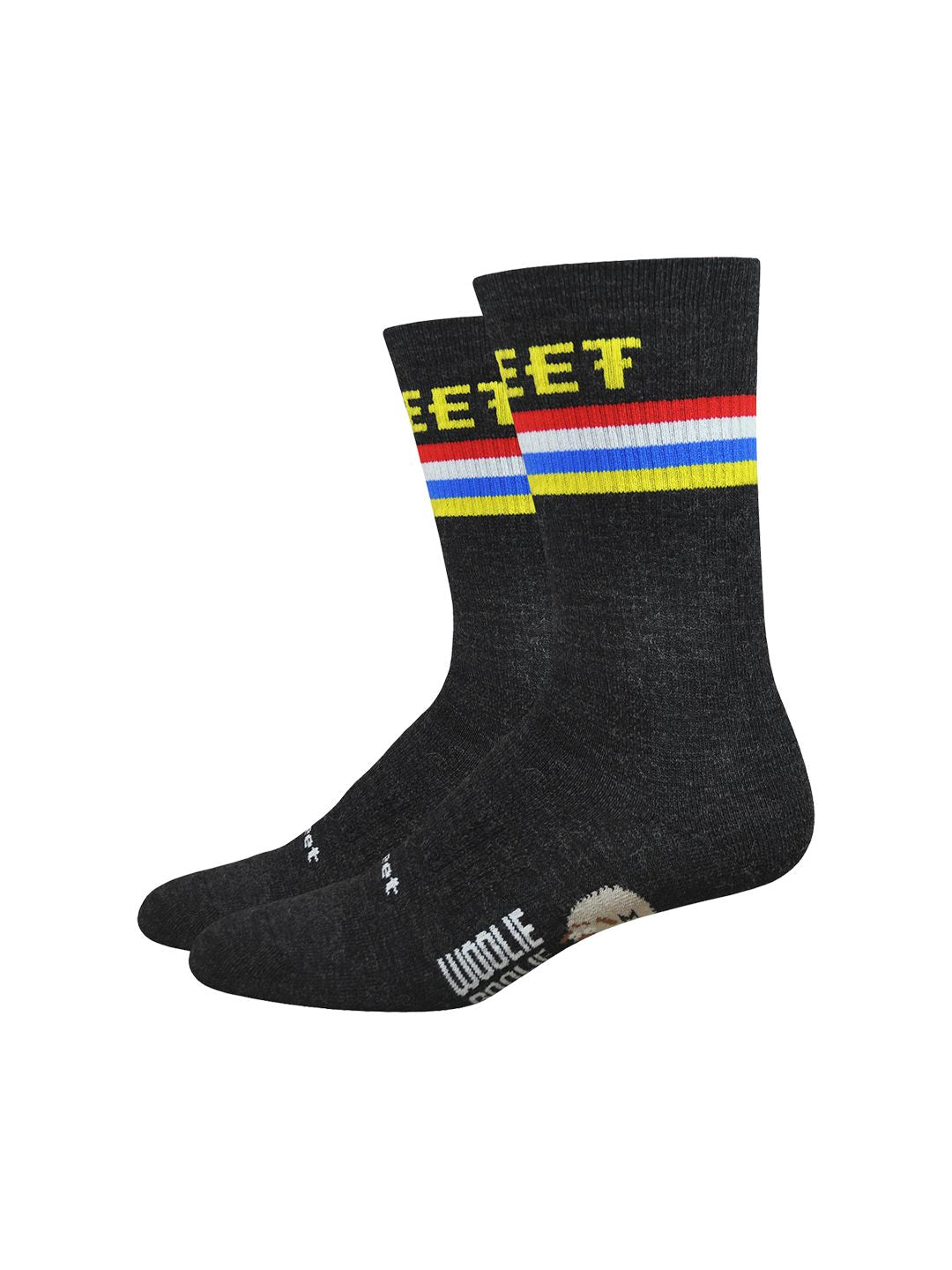 Calcetines Deportivos DeFeet Woolie Boolie de 6" - X-Large Negro