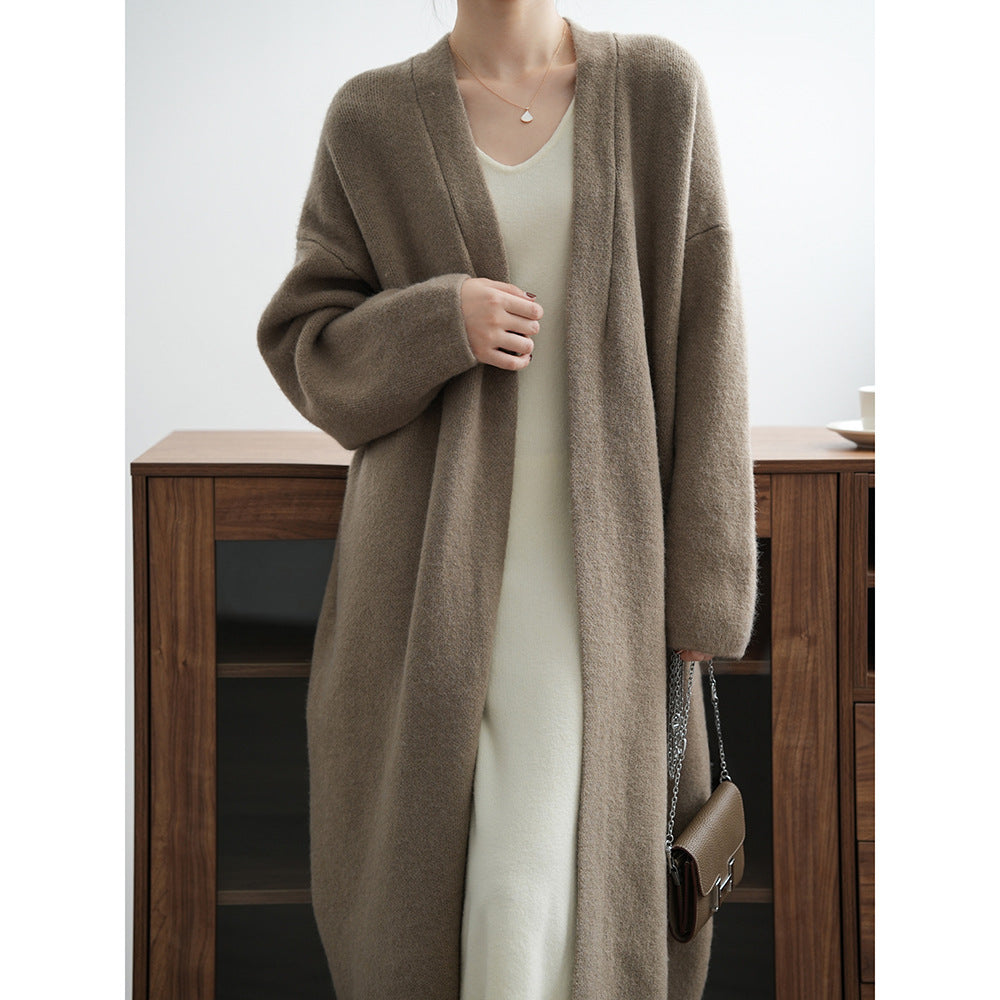 Cardigan en tricot à manches longues unies pour femmes