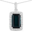 Colgante de Turmalina Verde de 3.55 Quilates y Diamantes Blancos en Oro Blanco de 14K