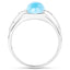 Bague en argent sterling avec topaze bleue suisse et topaze blanche de 3,67 carats