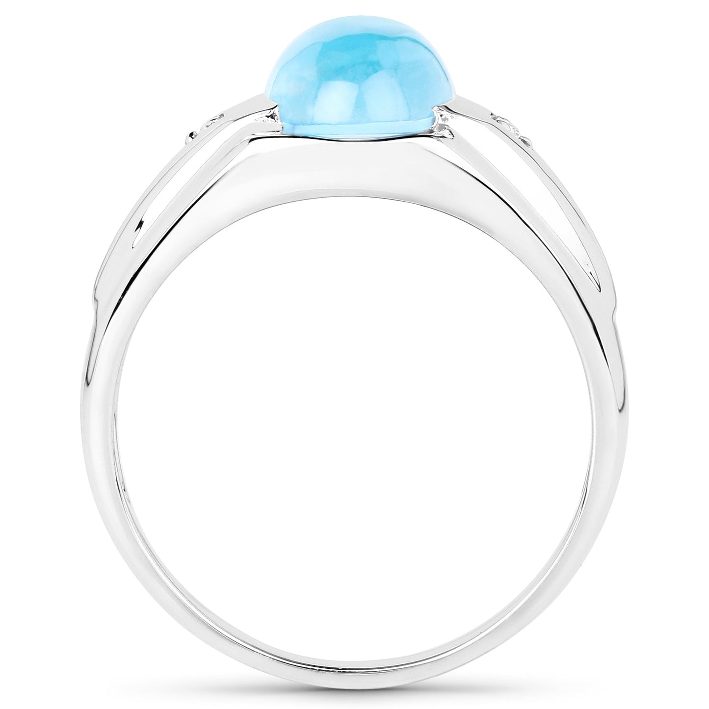 Bague en argent sterling avec topaze bleue suisse et topaze blanche de 3,67 carats