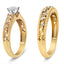 Anillo de Compromiso Art Deco de Plata Esterlina .925 Baño de Oro Amarillo de 14K
