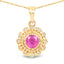 0.59 Carat Ruby and Diamond 14K Yellow Gold Pendant