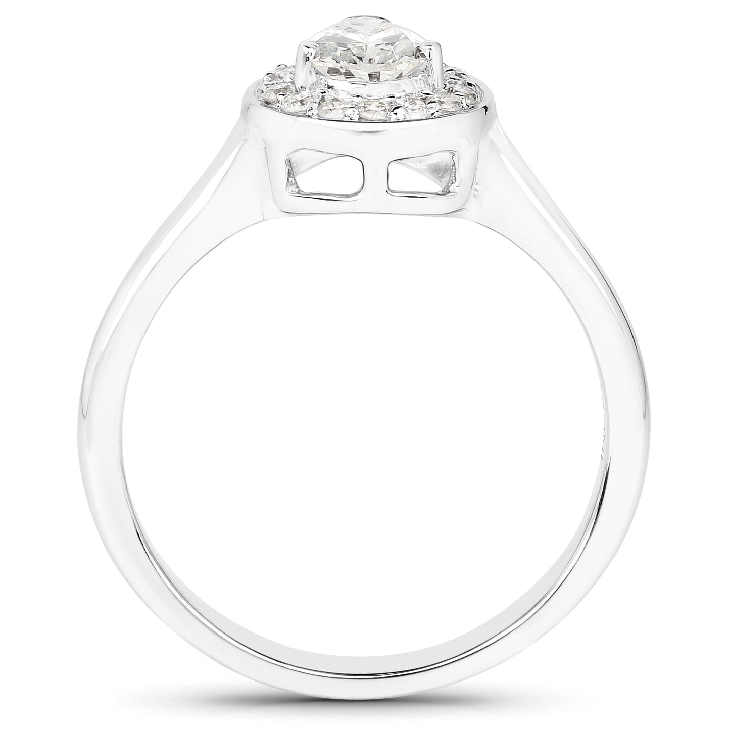 Anillo de Compromiso de Diamante Genuino de 0.64 Quilates en Oro Blanco de 14K